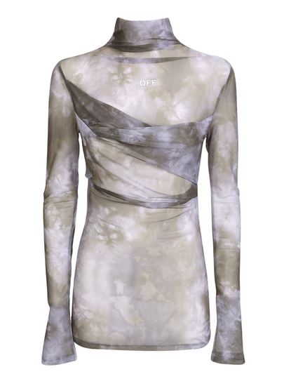 Off-White Sheer Tie-dye Top