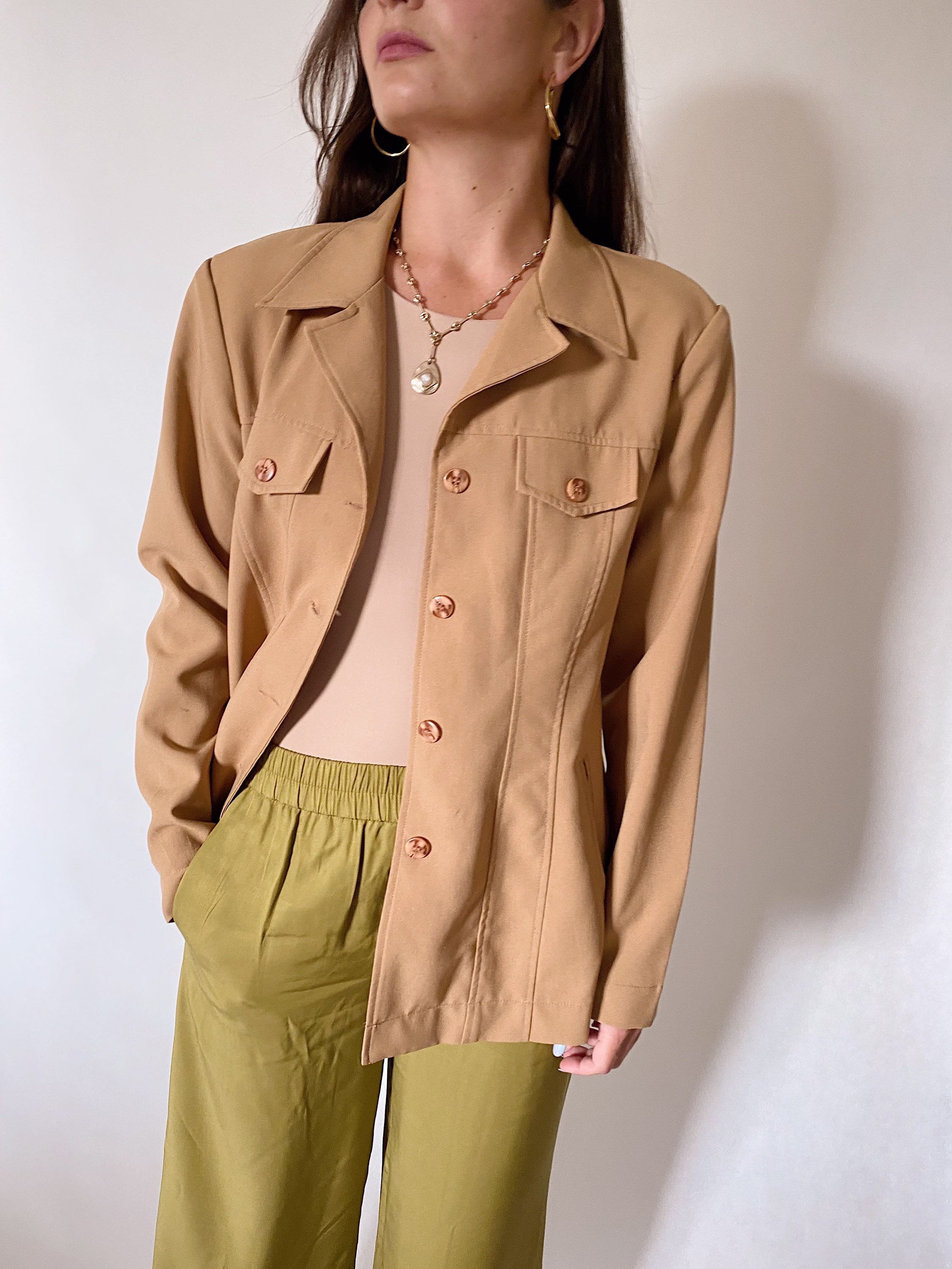 Vintage Camel/Brown Blazer For Summer/Spring Season Size 38 Eu/ 6 Us/ Vintage Jacket