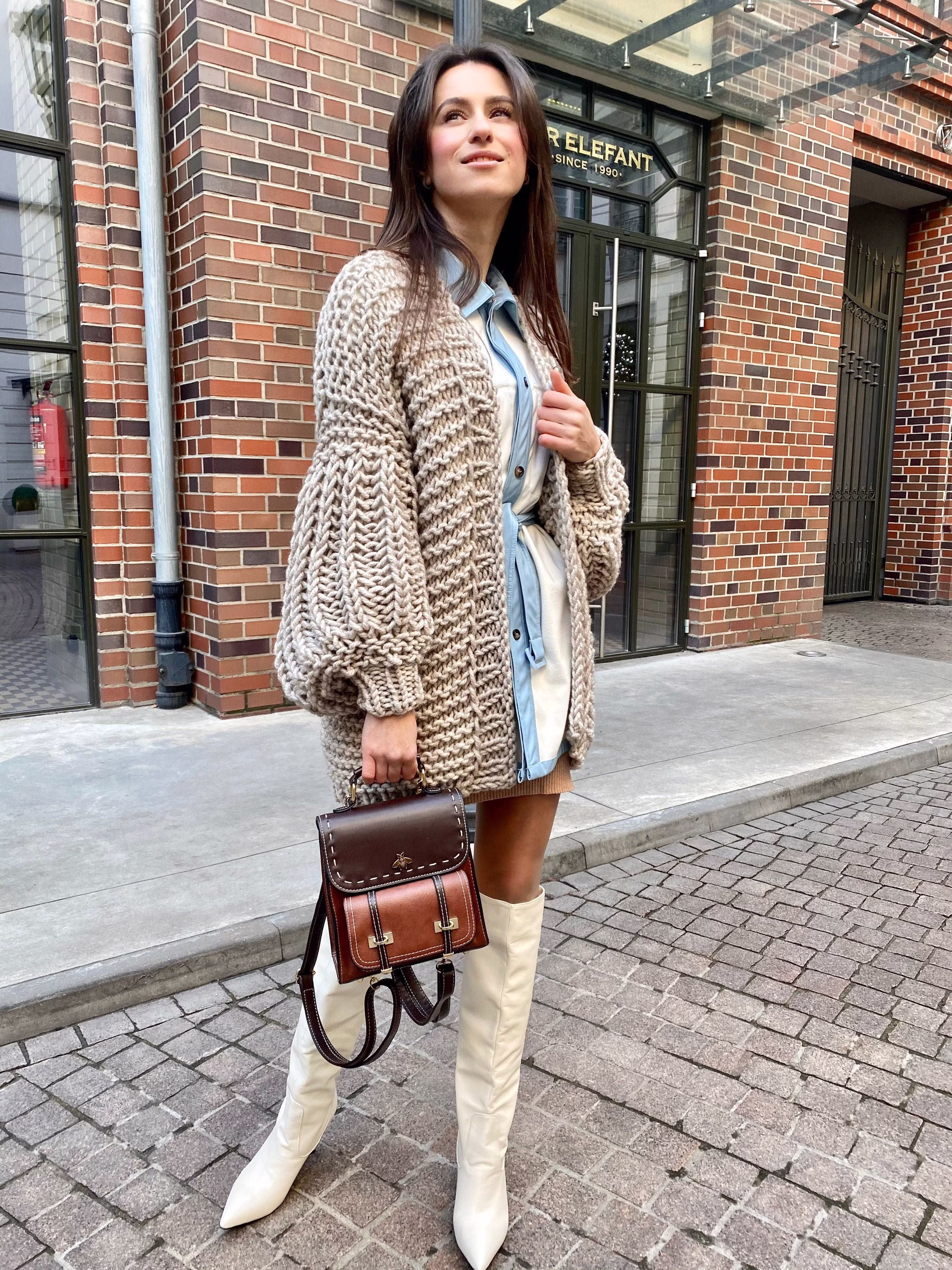 Gray Wool Cardigan Kimono Jacket Oversized Sweater Chunky Knit Cardigan Bomber Knitted Military