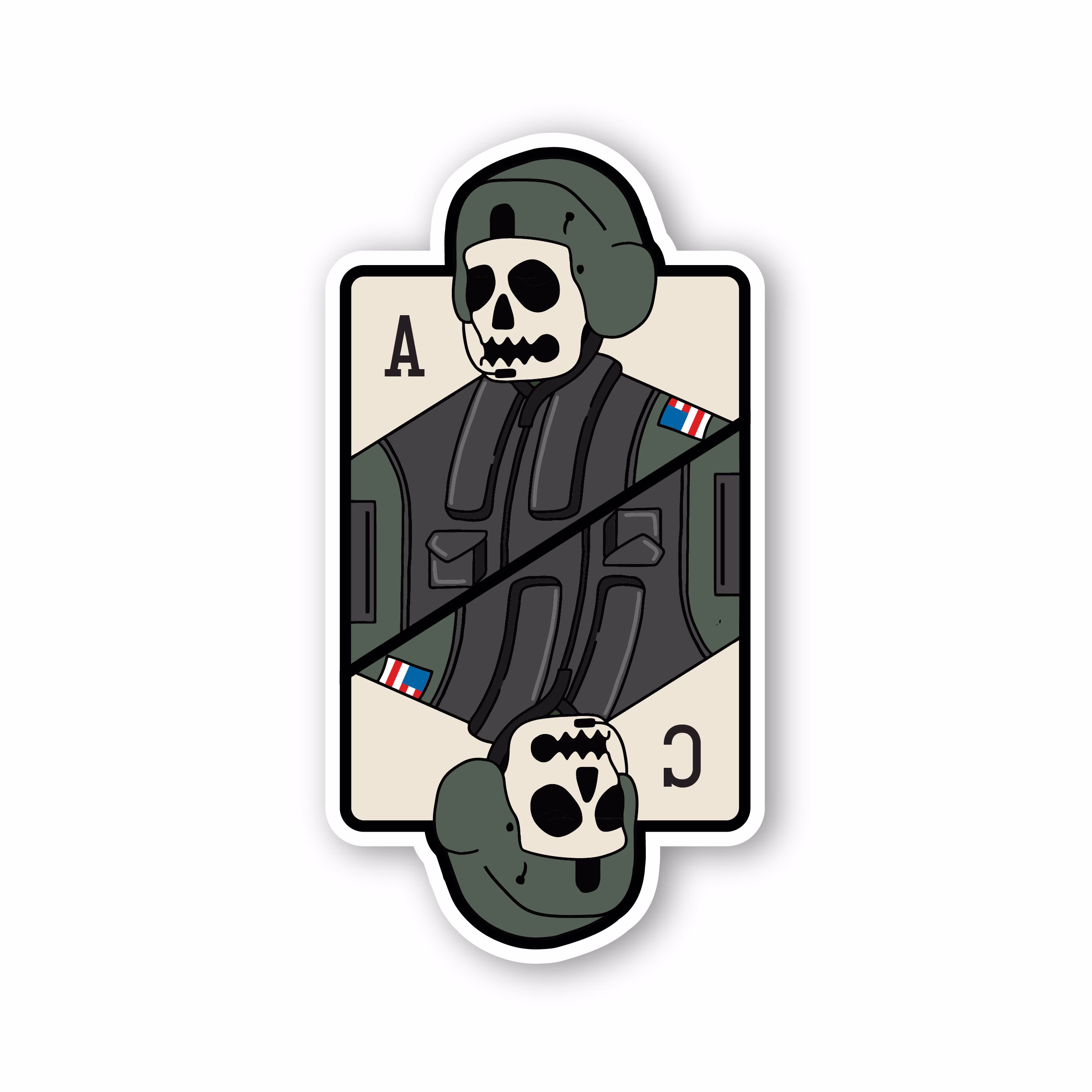 Aviation Playing Card Sticker