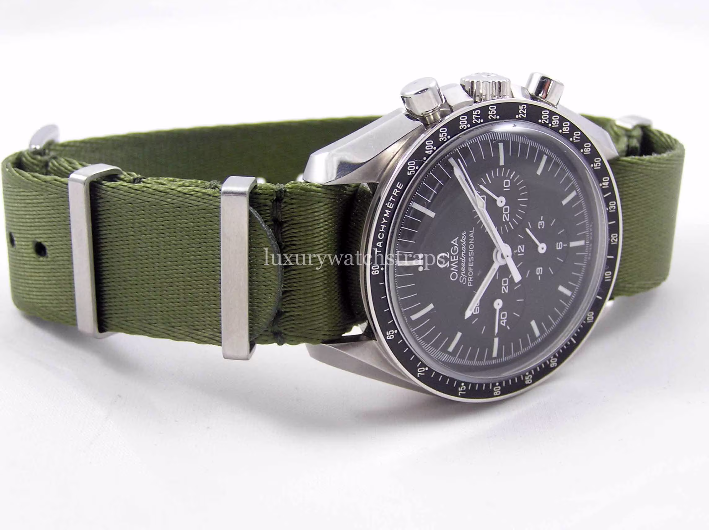 Ultimate Dense Twill Nato Watch Strap For Omega Speedmaster Moon Watch 20mm & 22mm Military Green - 10 Different Colours