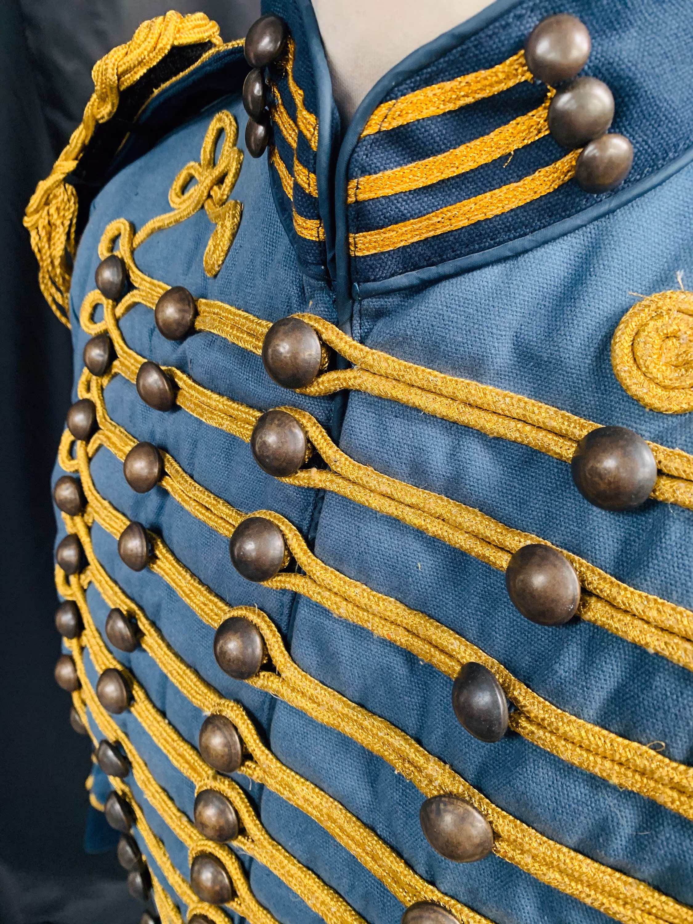 Original Sdl Raven Deadstock Blue Military Tail Jacket With Shoulder Boards Size Xl