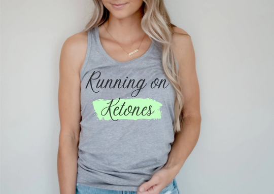 Running On Ketones Tank Top, Workout Keto Shirt For Women, Diet Funny Fitness, Gym Top