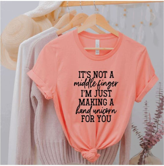 It's Not A Middle Finger... | Sassy Sarcasm Sarcastic Athletic Top Gym Womens Tshirts Workout Women
