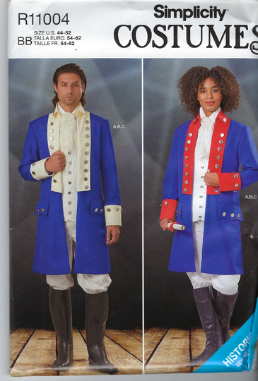 Uncut Simplicity Sewing Pattern 11004 Costume Military Jacket, Vest & Pants Size 34-42 44-52 Ff