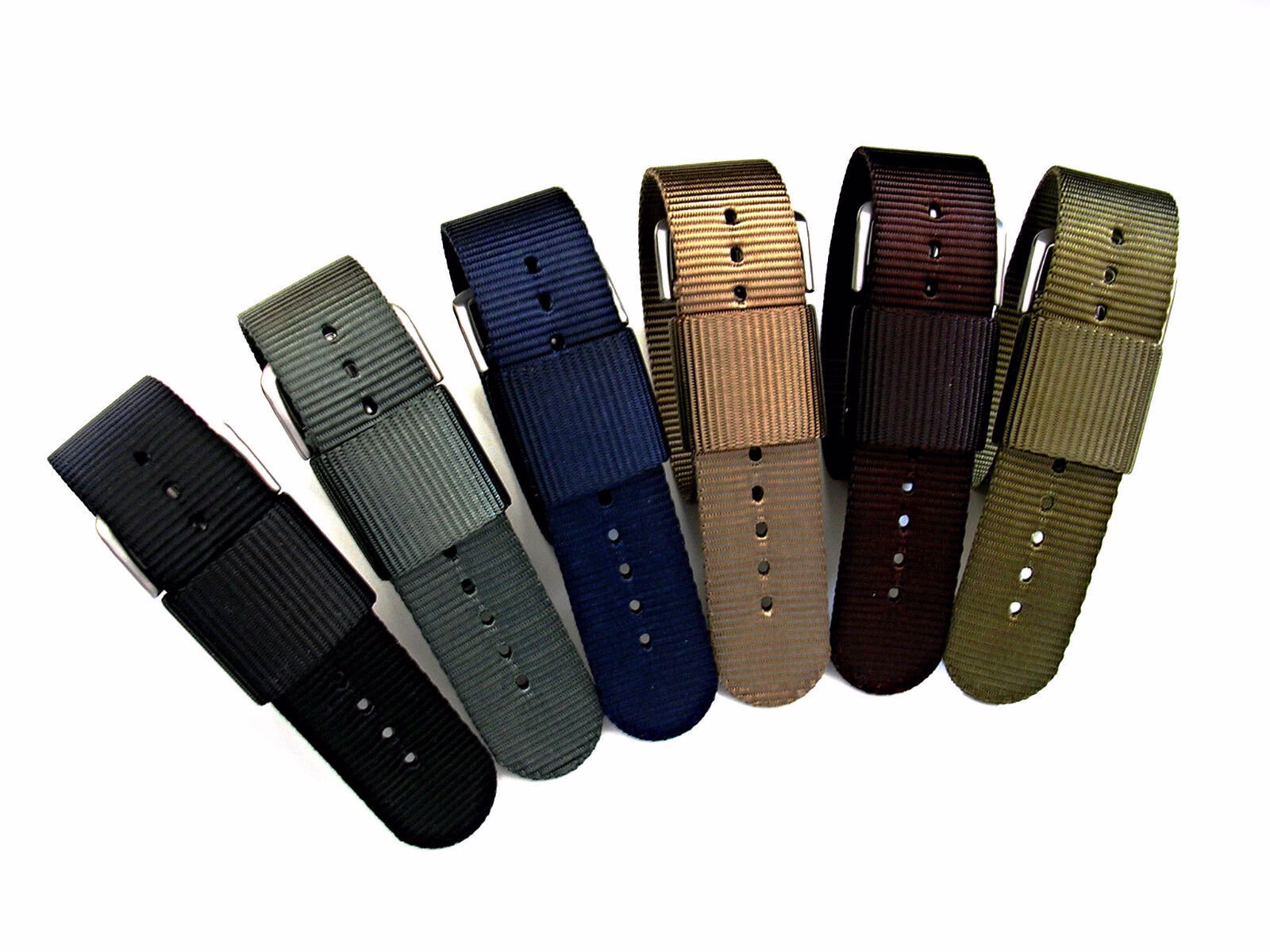 Nato® 1Pc Single Pass Nylon Military Watch Strap Band Replacement Thick Strap 16mm 18mm 20mm 22mm Usa Stock Free Shipping