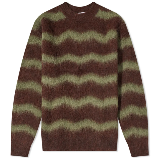 Acne Studios Kristoffer Mohair Stripe Knit Brown/Military Green