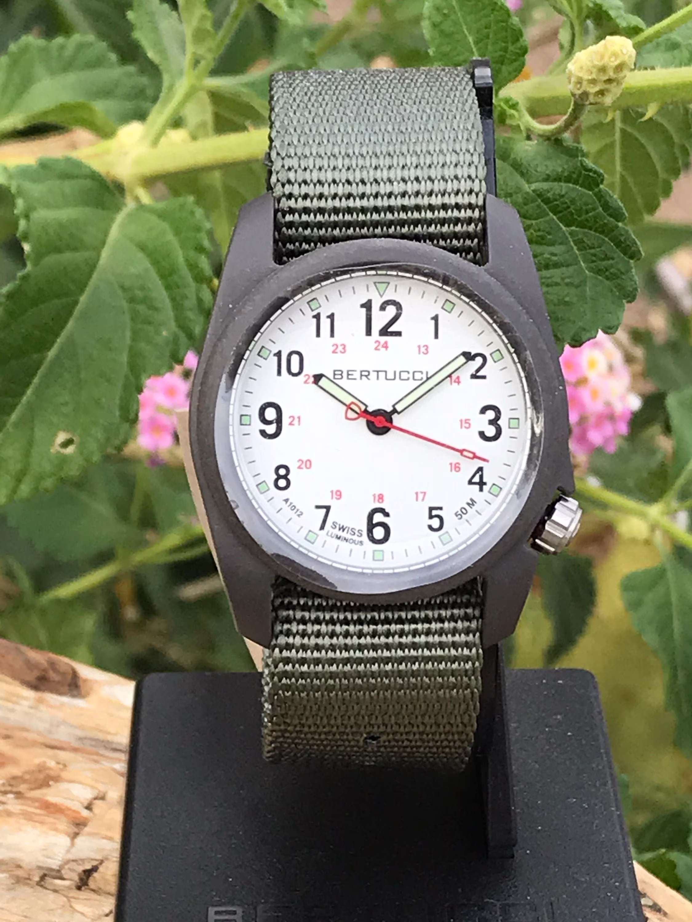 Bertucci Dx3 Field Watch Brown Defender Drab Case with Olive Nylon Band 11019