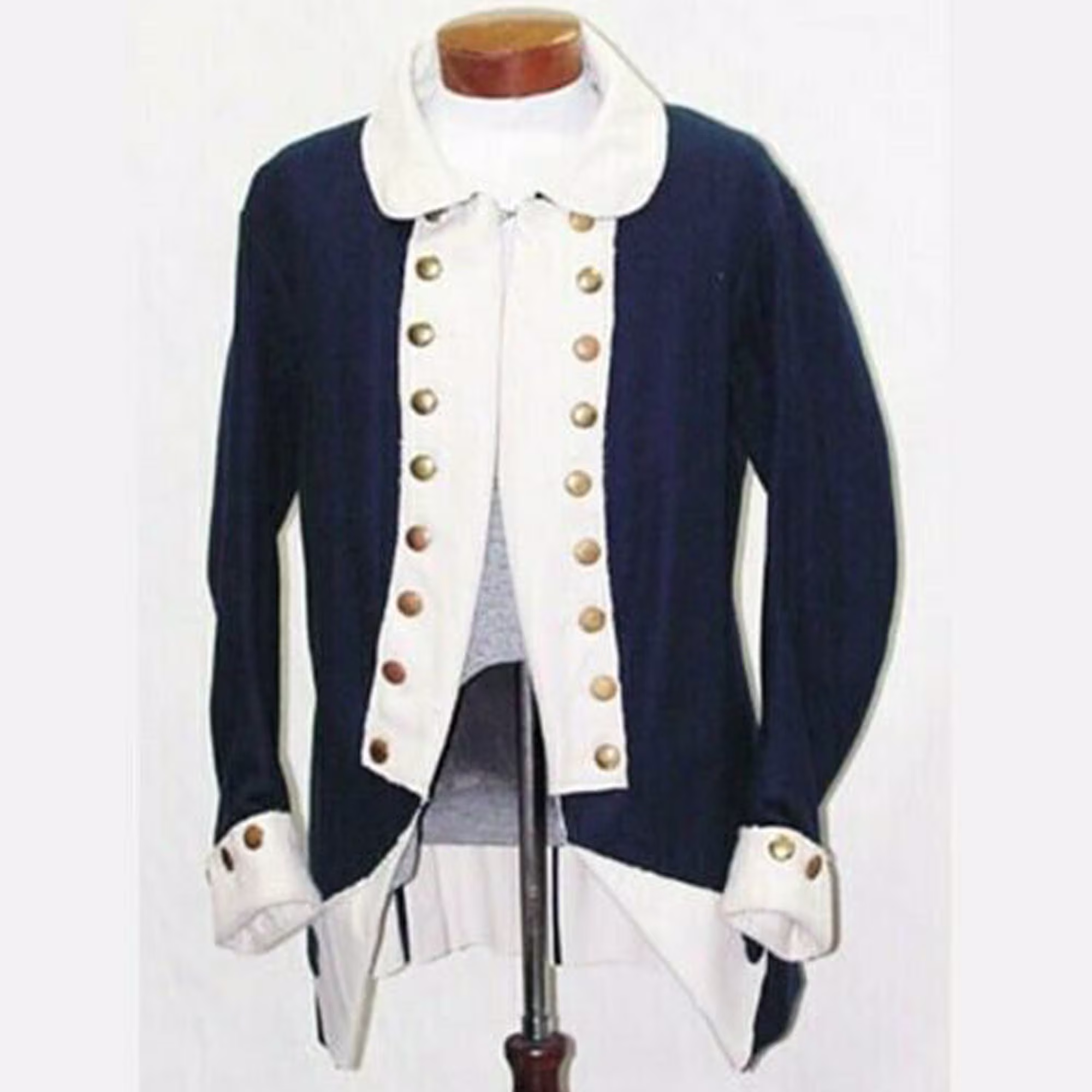 New Navy Blue Wool Turn Washington Spies Jacket Coat , Handmade Light Hussar Jacket, Admiral Military Coat, British Braid Jacket