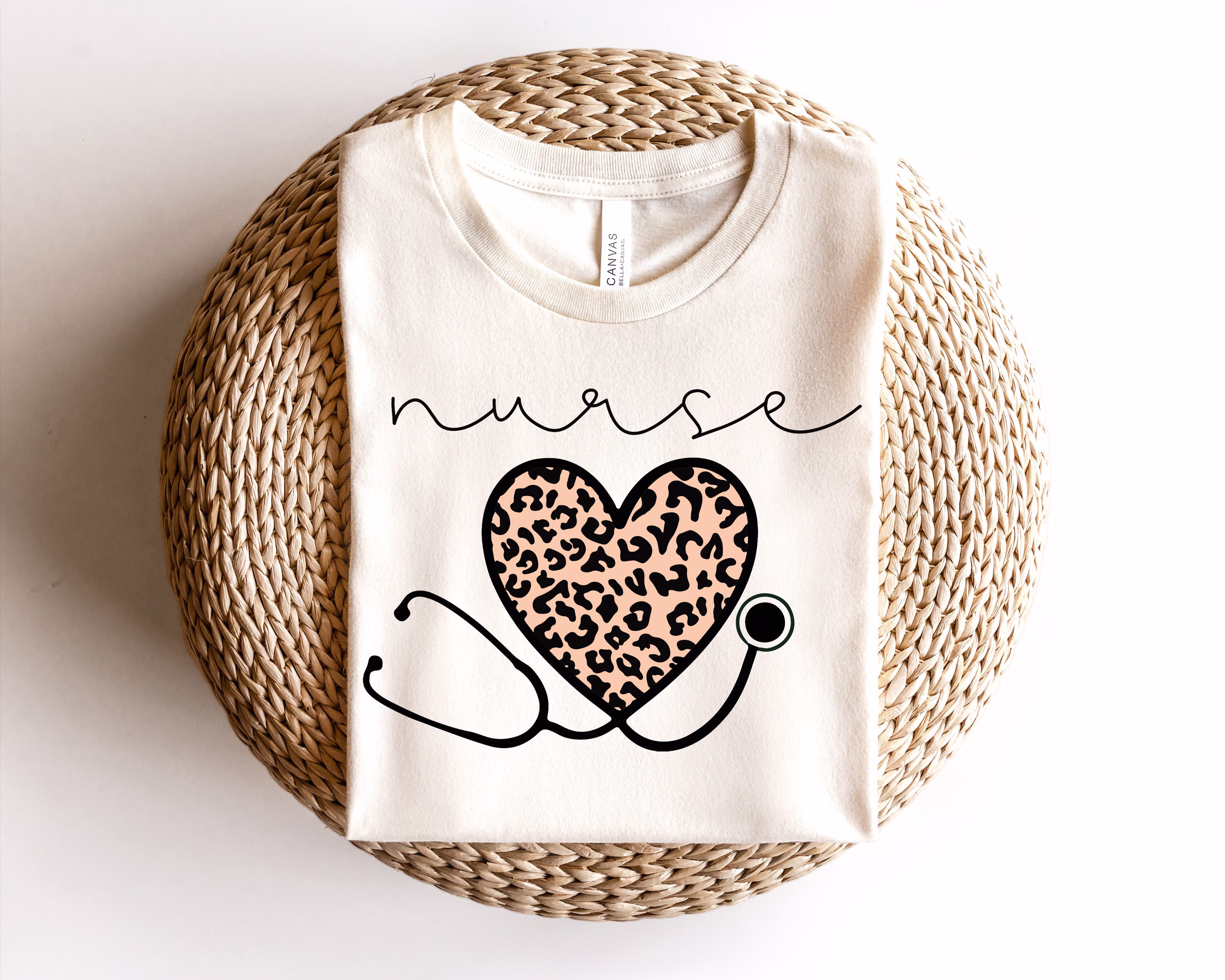 Nurse Shirt, Leopard Nurde Gift Ideas For Nurses, Personalized Gifts, Stethoscope Shirt