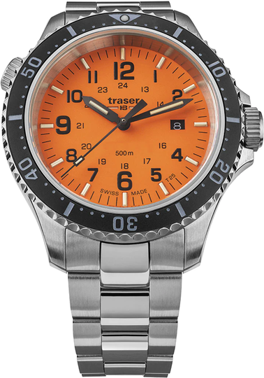 Traser H3 Watch P67 Diver Orange Bracelet
