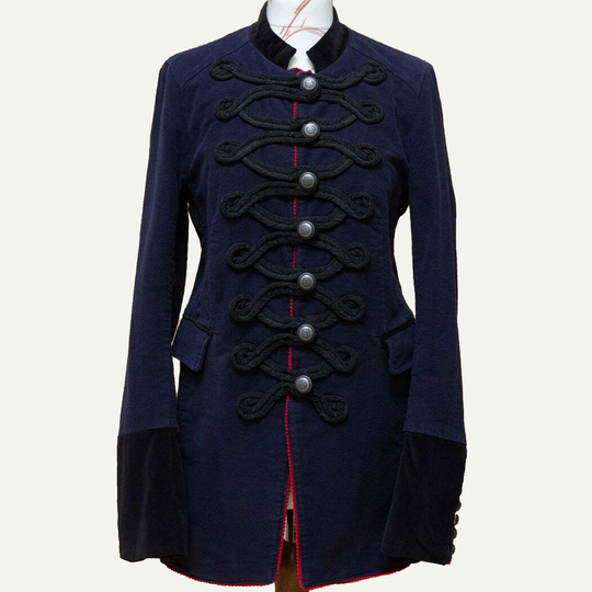 New Ladies Navy Blue Jimi Hendrix Military Jacket, Ladies Fashion Hussar Jacket