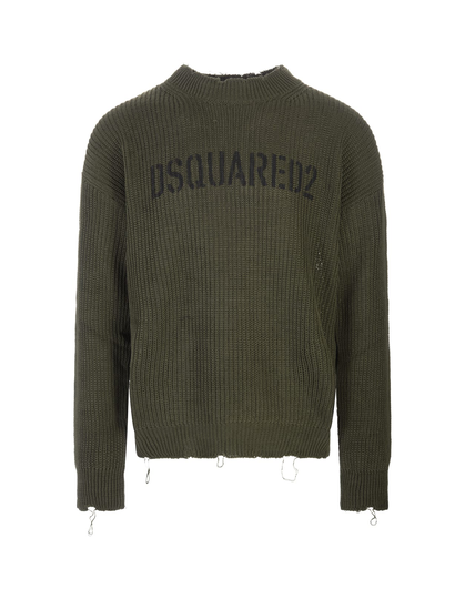 Man Military Green Dsquared2 Pullover
