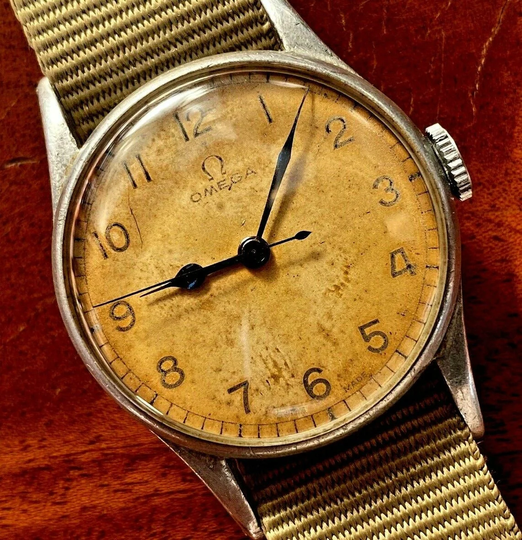 1943 Omega Hs8 Royal Navy Fleet Air Arm World War Two Pilot's Watch On Nato-Style Strap