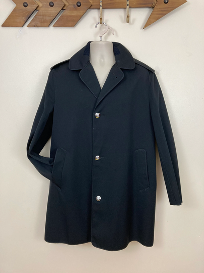 Vintage Ganex Overcoat. Mens. Large. Black. British Police Senior Officer. Yorkshire Division