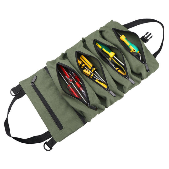 Muff - Car Canvas Tool Hanging Bag Oxford Cloth Car Back Storage Bag Plumber Bag Car Tool Bag (Military Green Canvas)