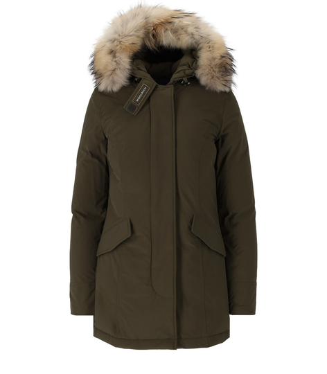 Woolrich Luxury Arctic Raccoon Military Green Parka