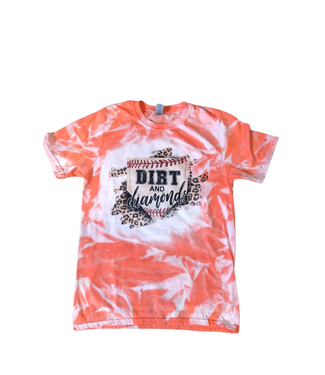 Bleached Baseball Mom Shirt, Dirt & Diamonds T-Ball Distressed Custom Softball Shirts
