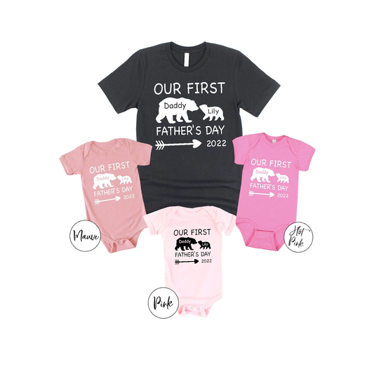 Daddy & Me, First Father's Day Shirts, Matching Daddy Bear Baby Bear, Shirts Gift Set, Idea
