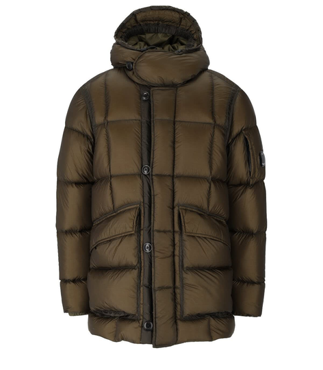 C.p. Company Dd Shell Military Green Hooded Down Jacket
