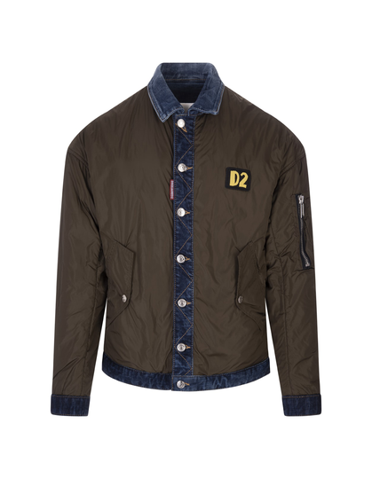 Dsquared2 Man Cyprus Bomber In Nylon And Denim