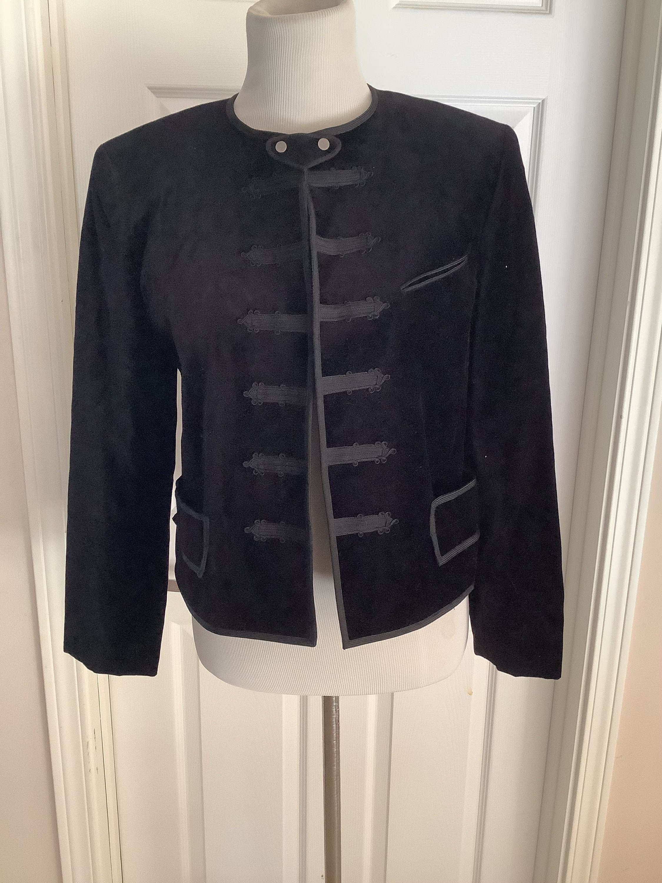 Vintage Polo Jeans Company Velvet Like Cropped Military Jacket Size L