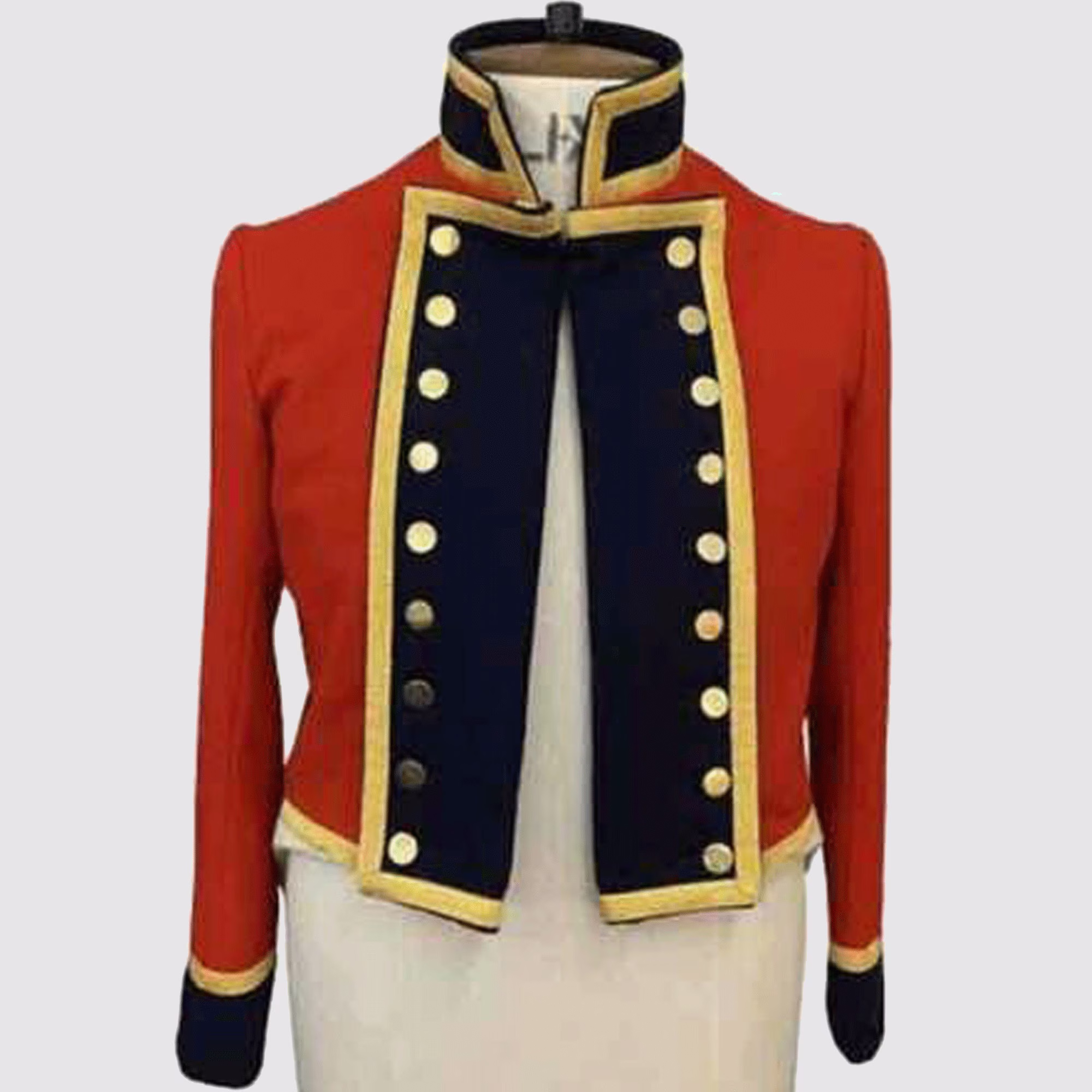 Men's Red With Black Steampunk Officer Tunic Blazer Military Jacket, Fashion Hussar Jacket