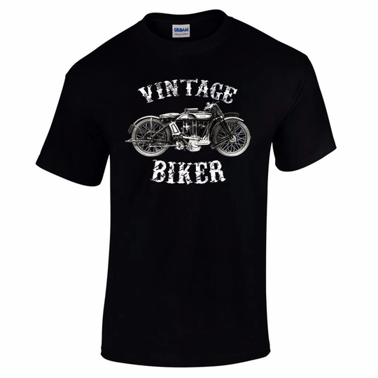 Men's Vintage Biker T Shirt Retro Motorbike Shirt