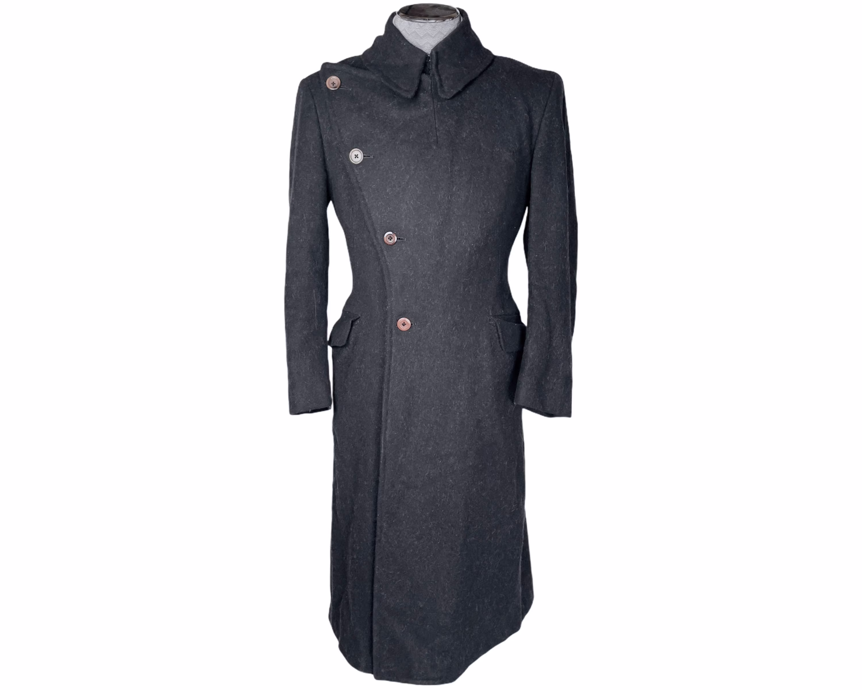 Vintage Military Coat Wool Overcoat Rmc Royal College Of Canada