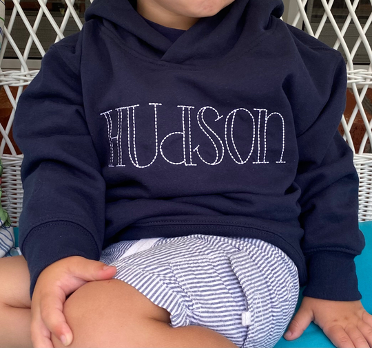 Personalized Custom Kids Toddler Unisex Embroidered Name Hoodie Hooded Sweatshirt