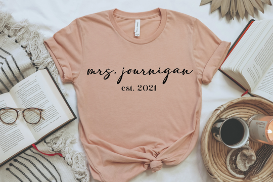 Personalized Mrs Shirt, Engagement T-Shirt, Bridal Shower Gifts, Wifey, Future Mrs. Shirt