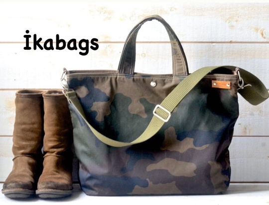 Camouflage Canvas Tote Bag , Waxed Canvas Back To School Bag, Messenger Diaper Valentine Day Gift, Gift For Her, Travel