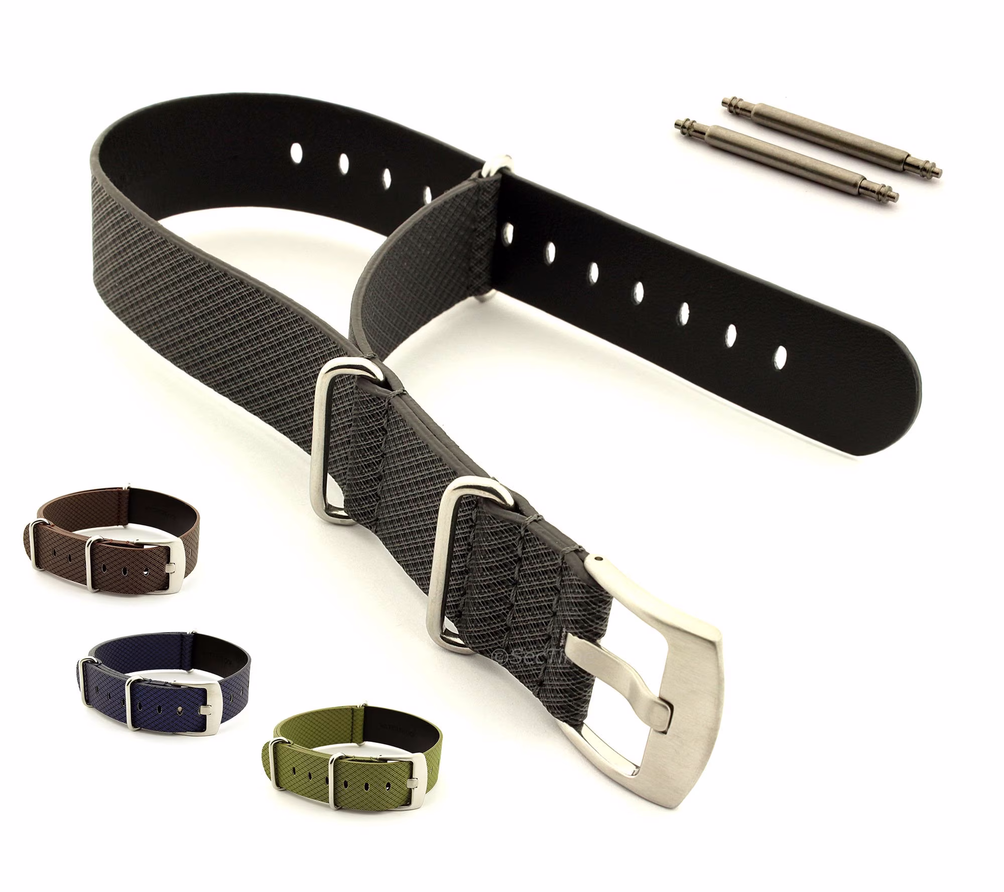 18mm 20mm 22mm 24mm Synthetic Waterproof Nato Watch Strap Band For Fixed Or Standard Lugs Ss. Buckle Spring Bars Black Brown Blue Green