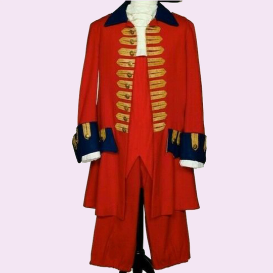 New Men Red Military Uniforms Period British Wool Jacket, Handmade Light Hussar Jacket, Admiral Military Coat, Braid Jack