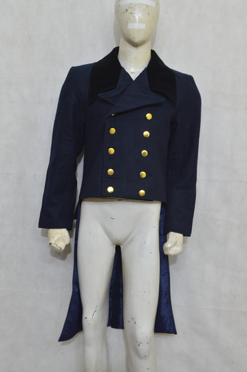 New Men's Navy Blue With Velvet Caller Gentlemen Style Military Tailcoats Custom Made Regency Coat Worldwide Expedited Shipping