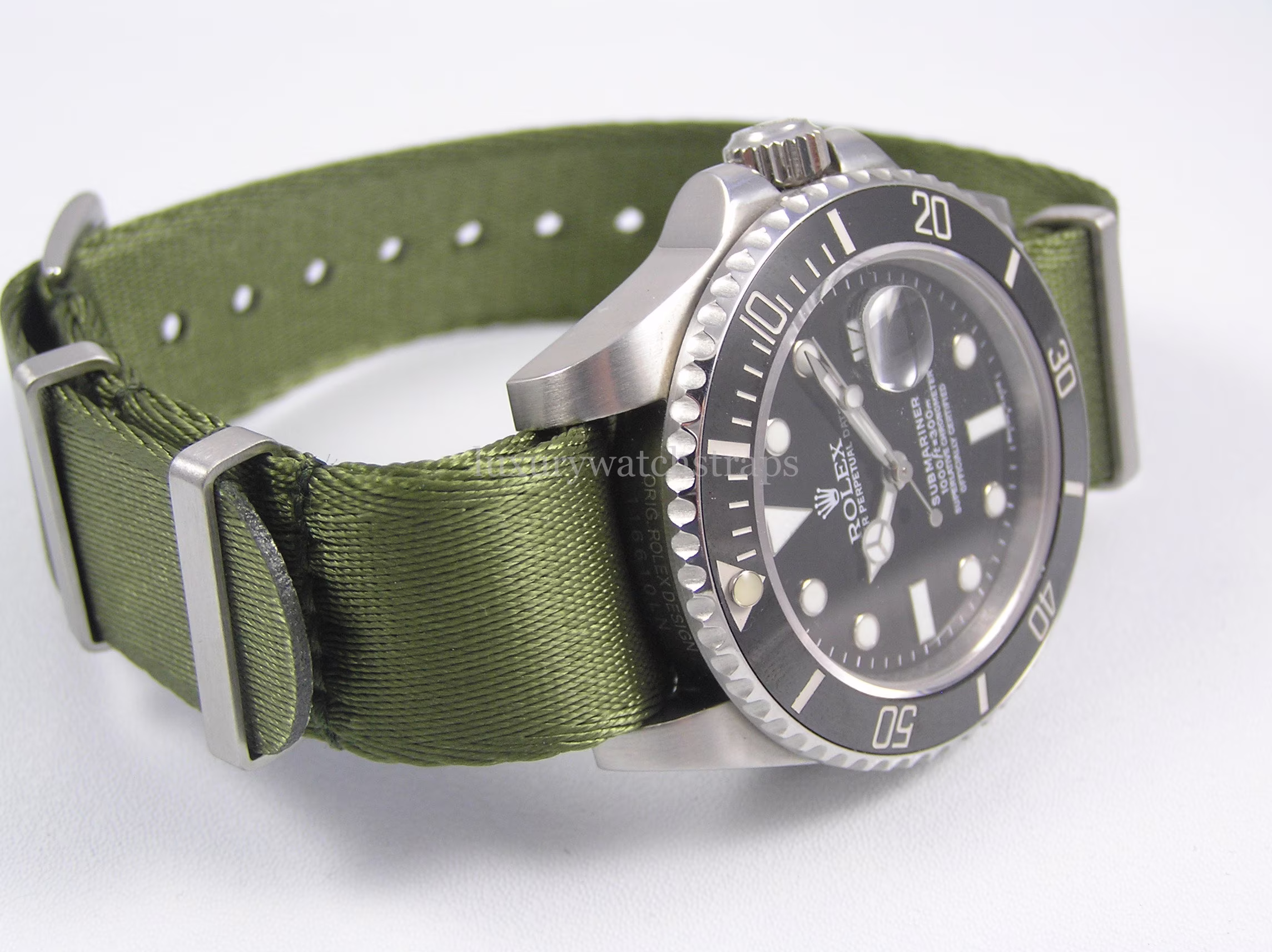 Military Green Dense Twill Nato Rope Edge Strap For Luxury Swiss Watches 20mm 22mm. Different Colours Available