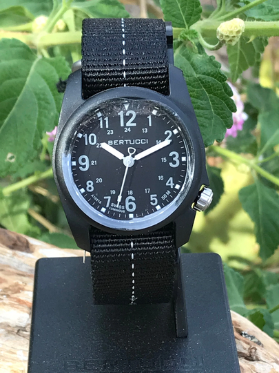 Bertucci Dx3 Plus Field Watch Black Composite Case Band with Ghost Grey Dash 11043