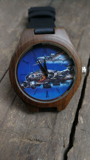 B-52 Bomber Long-Range Subsonic Watch, Stratofortress Unisex, Men's & Women's Wrist Engraved Personalized Gift For Birthday