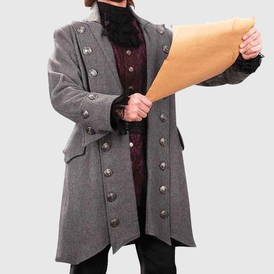 New Men's Deluxe Pirate Jacket With Pockets Costume, Mens Pirate Coat, Accessories Not Included in Price With Worldwide Expedited Shipping
