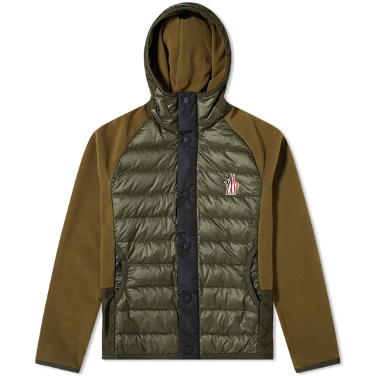 Moncler Grenoble Down Knitted Jacket Military Green