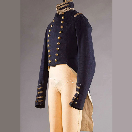 New Men's Navy Blue & Skin Military Coat, Early 19Th Century Jacket , Men's British Hussar Jacket