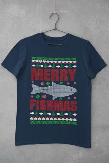 Merry Fishmas Funny Fishing T Shirt Christmas Jumper Style