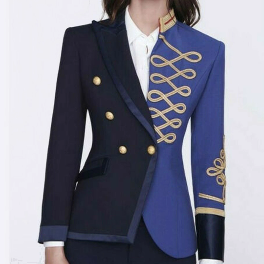New Ladies Contrast Embroidery Jacket, Fashion Hussar Jacket
