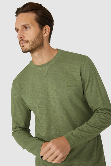 Ls Slub Crew Neck T-shirt With Dorito