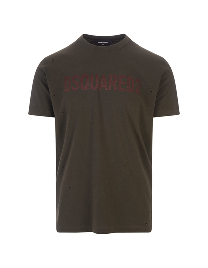 Man Military Green Dsquared2 Cool T-shirt