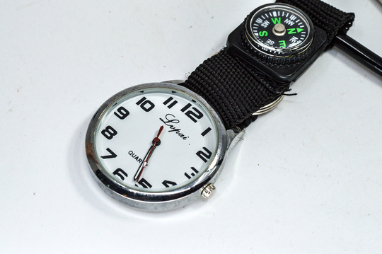 steel Tone With White Dial Mans Key Chain Watch