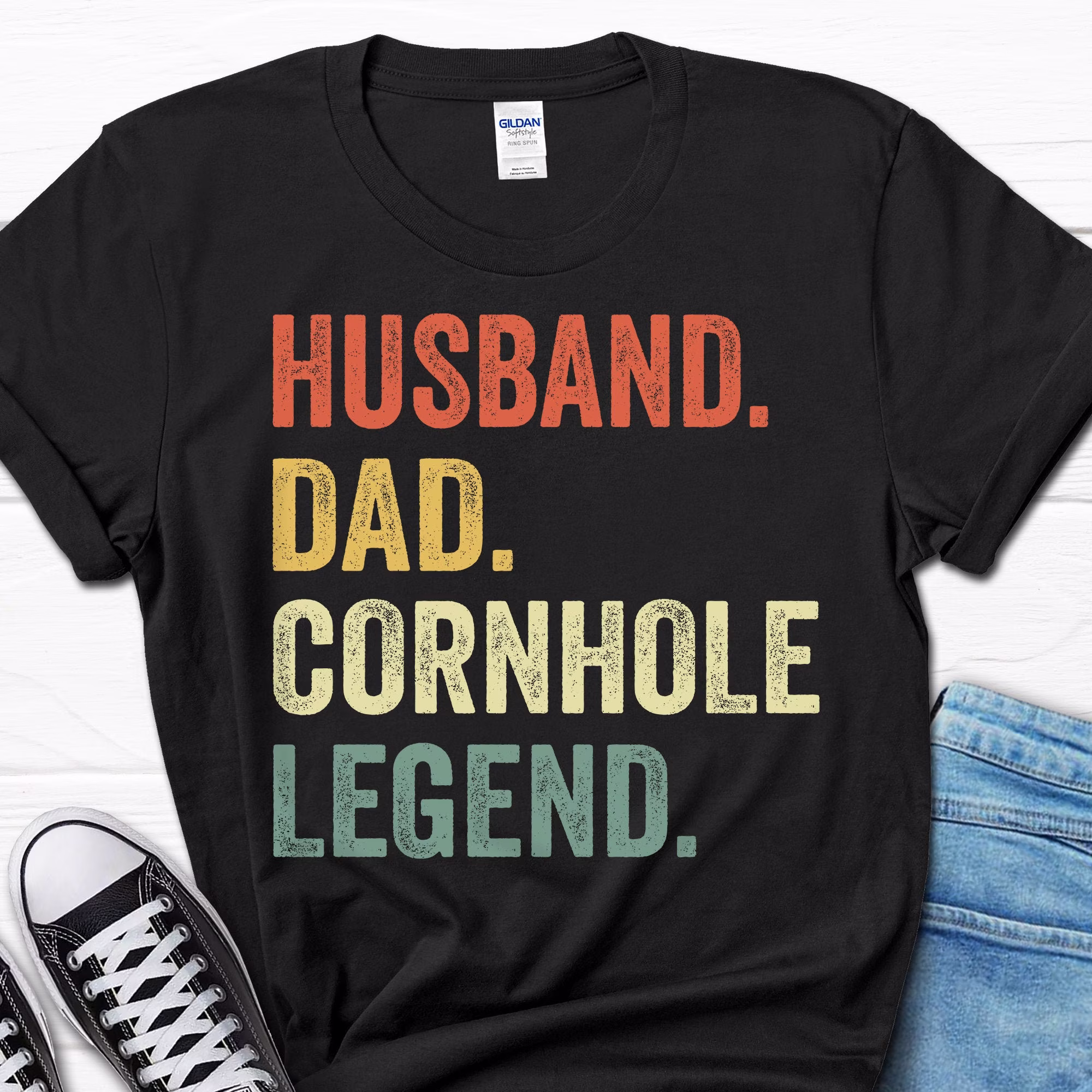 Husband Dad Cornhole Legend Shirt, Funny Men's Corn Hole Player Tee, Gifts For Hole Players, Game T Shirt