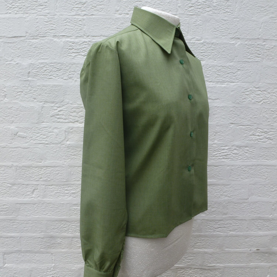 Shirt, Small Blouse Office Work Vintage, Women's 1970S Clothing, Green Teens