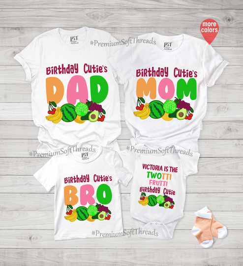 Twotti Frutti Birthday Shirt, Matching Family Cutie 2nd Outfit, Party
