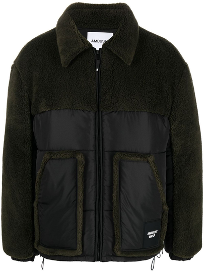AMBUSH Military Green And Black Padded Teddy Army Jacket
